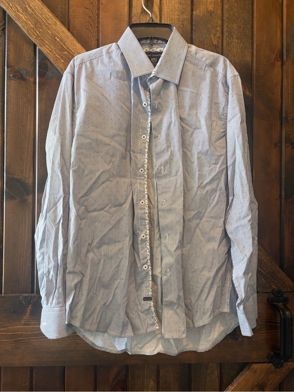 Report Collection Light Blue Micro-Pattern Dress Shirt